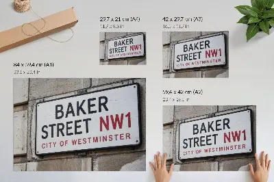 Baker Street Westminster Straßenschild als Kunstdruck Poster