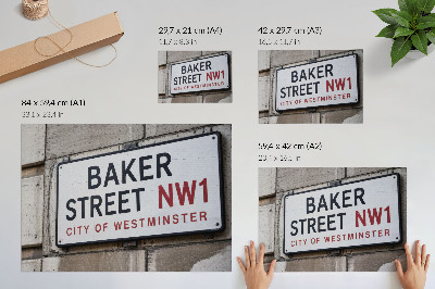 Poster kunstdruck Baker Street Westminster Straßenschild