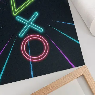 Kunstdruck Poster mit futuristischen Neonformen in dynamischen Farben