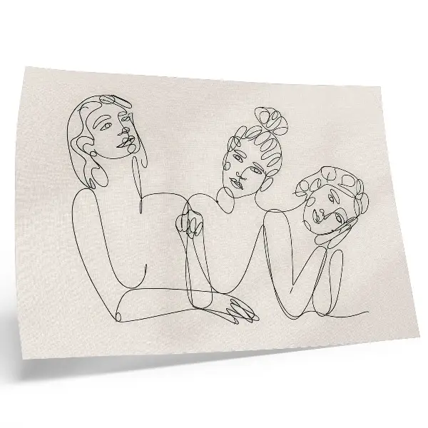 Poster schwarz-weiße Linien mit feinen und intimen Figuren