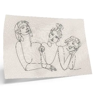 Poster schwarz-weiße Linien mit feinen und intimen Figuren