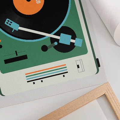 Poster kunstdruck Retro-Grammophon mit kontrastierenden geometrischen Farben