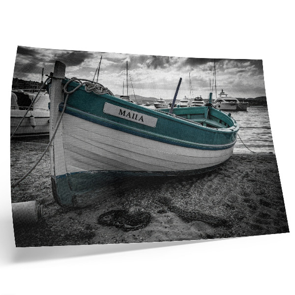 Kunstdruck poster Boot am Strand, Frieden, Traum, Abenteuer
