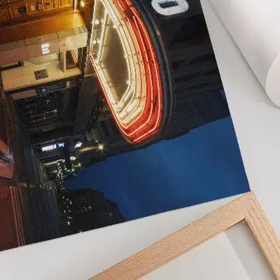 Poster Retro-Kino-Neonlichter in Rot und Cremefarben