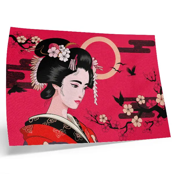 Kunstdruck orientalische Motive mit moderner Blumenkomposition