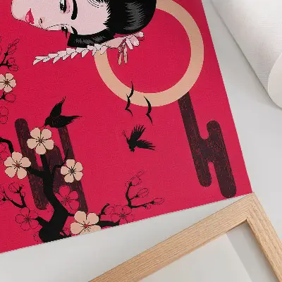Kunstdruck orientalische Motive mit moderner Blumenkomposition