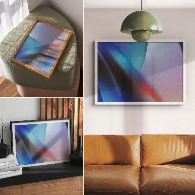 Kunstdruck Poster mit tiefblauen und violetten Tönen sowie verschwommenen Übergängen