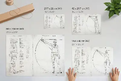 Kunstdruck Zeichnung eines Mannes nach Albrecht Dürer mit lateinischer Inschrift