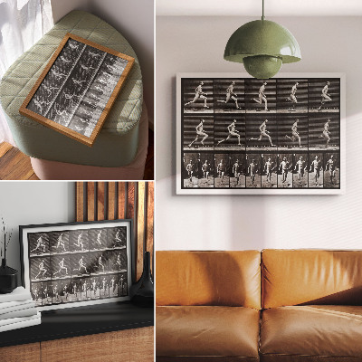 Kunstdruck poster Tafel 60 aus „Tierische Fortbewegung“ (1887), fotografiert von Eadweard Muybridge