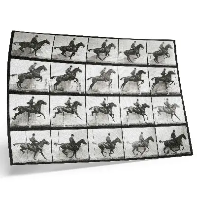 Poster Tierische Fortbewegung, Tafel 640 (1887), Reiten von Eadweard Muybridge