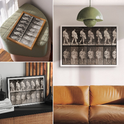 Poster kunstdruck Übergewichtige Frau beim Gehen. Fototyp nach Eadweard Muybridge, 1887