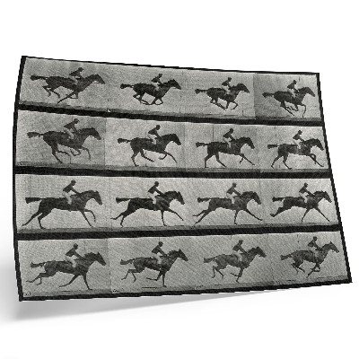 Kunstdruck poster Galoppierendes Pferd mit Reiter. Fototyp nach Eadweard Muybridge, 1887