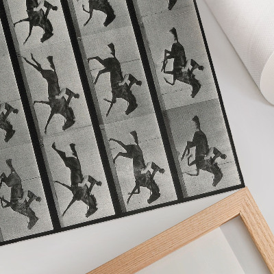 Kunstdruck poster Galoppierendes Pferd mit Reiter. Fototyp nach Eadweard Muybridge, 1887