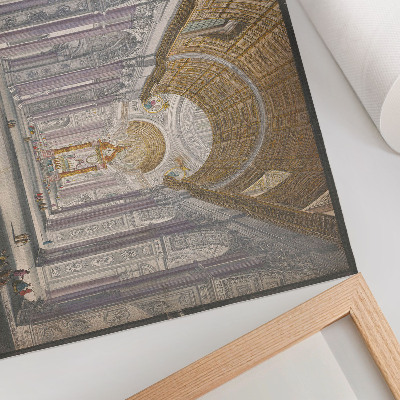 Poster Gezicht über das Innere der Sint Pietersbasiliek im Vaticaanstad von Anonymous und Giovanni Battista Piranesi