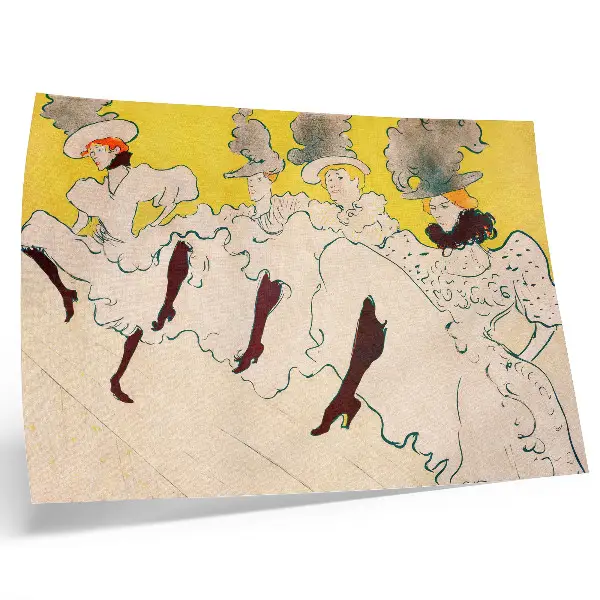 Poster mit dem Kunstwerk Die Truppe von Mademoiselle Eglantine von Henri de Toulouse-Lautrec als hochauflösender Druck
