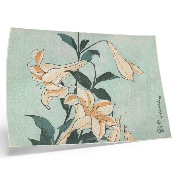 Kunstdruck poster Lilien (ca. 1833–1834) in hoher Auflösung von Katsushika Hokusai