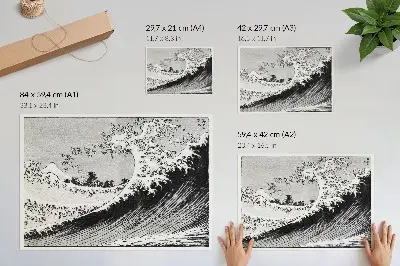 Hundert Ansichten des Berges Fuji (1835) von Hokusai Kunstdruck als japanischer Holzschnitt aus der damaligen Zeit