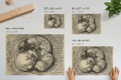 Poster hochaufgelöster Druck von Théophile Alexandre Steinlen mit Katzen namens Tsching, Batzar und Blanc-Blanc