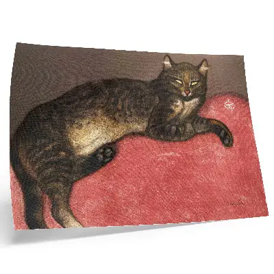 Kunstdruck Poster L'Hiver Chat sur un Coussin (1909) Chromolithografie von Théophile Alexandre Steinlen