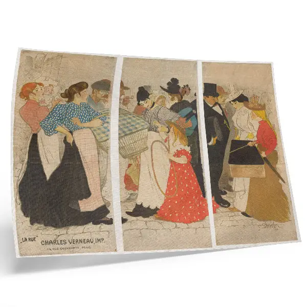 Poster Mensch auf der Straße (1896) von Théophile Alexandre Steinlen und Charles Verneau Kunstdruck