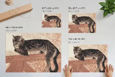 Kunstdruck Katze auf einer Balustrade von Théophile-Alexandre Steinlen als poster
