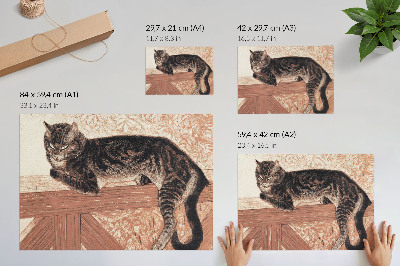 Poster kunstdruck Katze auf einer Balustrade von Théophile-Alexandre Pierre Steinlen