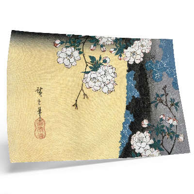 Kunstdruck poster Japanische Kirschblüten (1837) – historischer Holzschnitt von Utagawa Hiroshige
