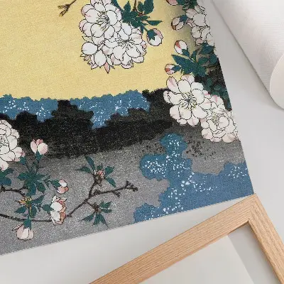Kunstdruck Poster Japanische Kirschblüten aus dem Jahr 1837 als historischer Holzschnitt von Utagawa Hiroshige