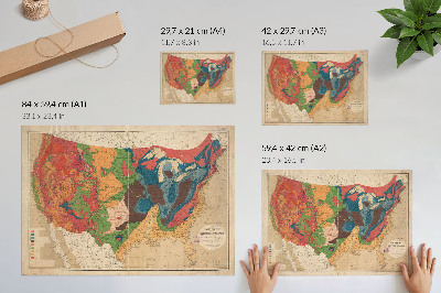 Kunstdruck poster Geologische Karte der Vereinigten Staaten
