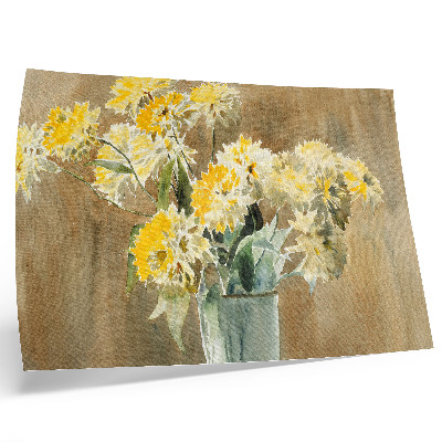 Poster kunstdruck Vase mit gelben Blumen (1915) von Hannah Borger Overbeck