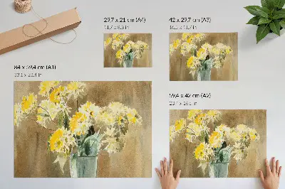 Vase mit gelben Blumen (1915) von Hannah Borger Overbeck Kunstdruck Poster