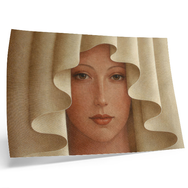 Kunstdruck poster Eine Frau in einem wellenförmigen Schleier