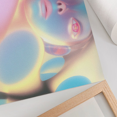 Kunstdruck poster Abstraktes Porträt mit farbenfrohen Formen