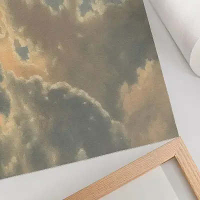Kunstdruck mit Wolkenmotiv in Grau- und Beigetönen