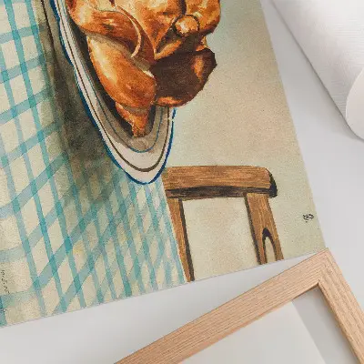 Kunstdruck Stillleben mit einem Teller Kuchen von Egon Schiele als hochwertiges Poster