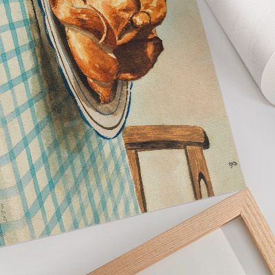 Poster kunstdruck Stillleben mit einem Teller Kuchen von Egon Schiele