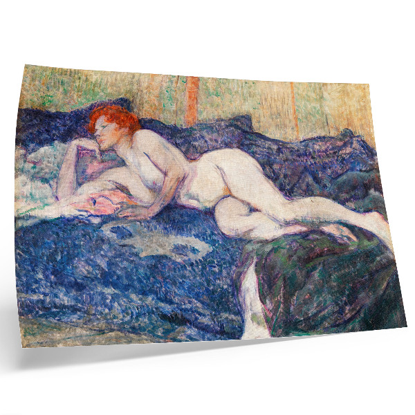 Poster kunstdruck Nackte Frau, die ihre Brüste zeigt, erotische Vintage-Kunst von Henri de Toulouse-Lautrec