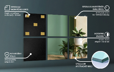 Quadratische Spiegelfliesen Selbstklebend