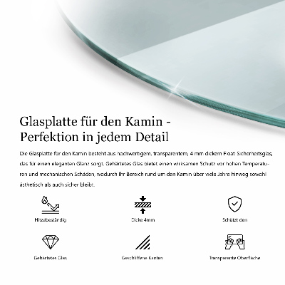 Runder Kaminmantel transparent