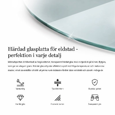 Runder Kaminmantel transparent