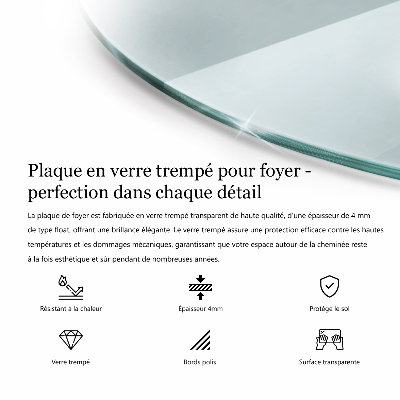 Runder Kaminmantel transparent