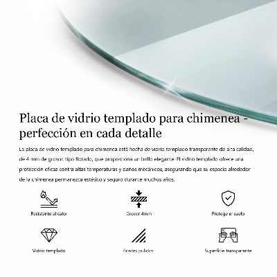Runder Kaminmantel transparent