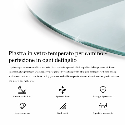Runder Kaminmantel transparent