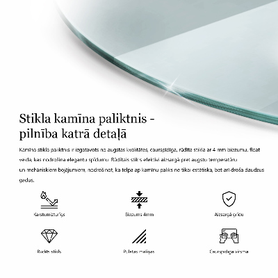Runder Kaminmantel transparent