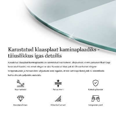 Runder Kaminmantel transparent