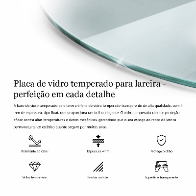 Runder Kaminmantel transparent
