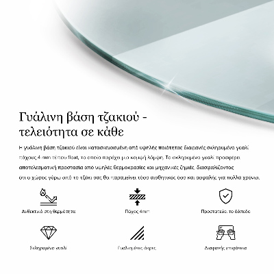 Runder Kaminmantel transparent