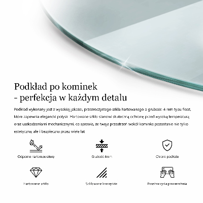 Runder Kaminmantel transparent