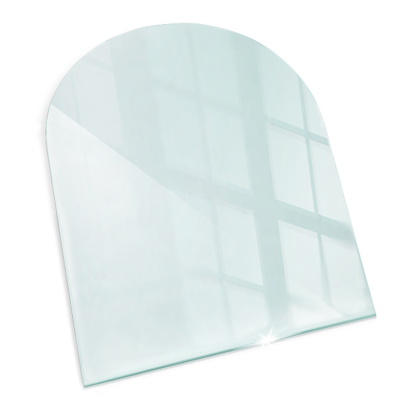 Glasplatte für Kamin transparent
