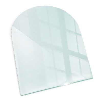 Glasplatte für Kamin transparent